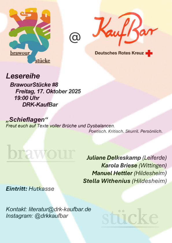 Plakat der Lesung Schieflagen